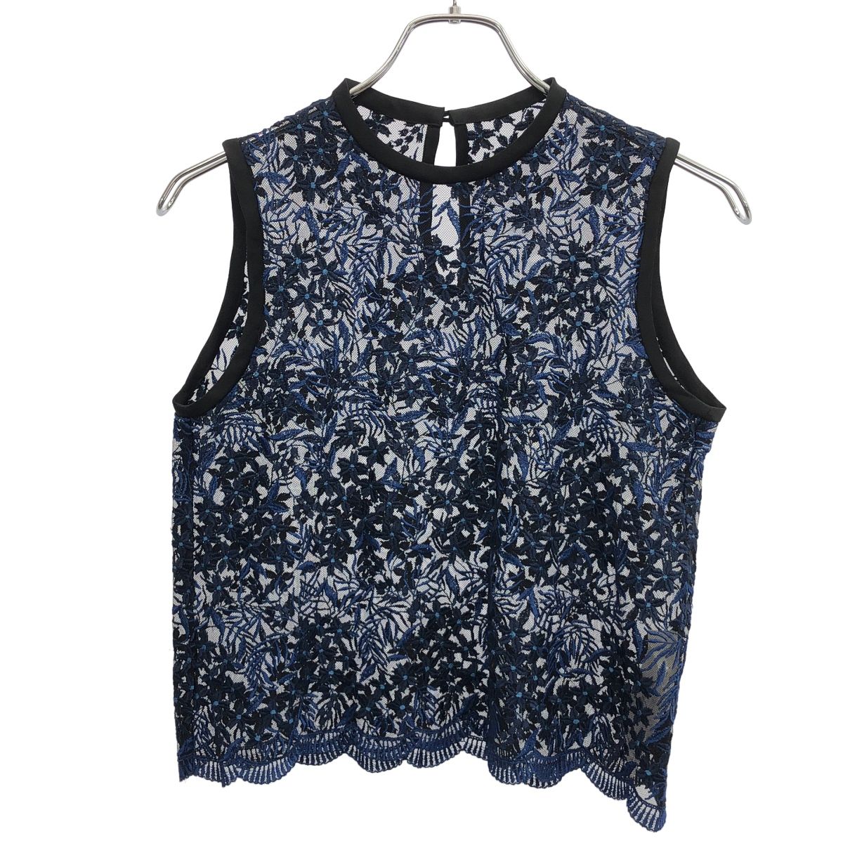 mame kurogouchi レース刺繍ブラウス Mame Kurogouchi Tulle Lace Stand Collar Shirt - Altamira