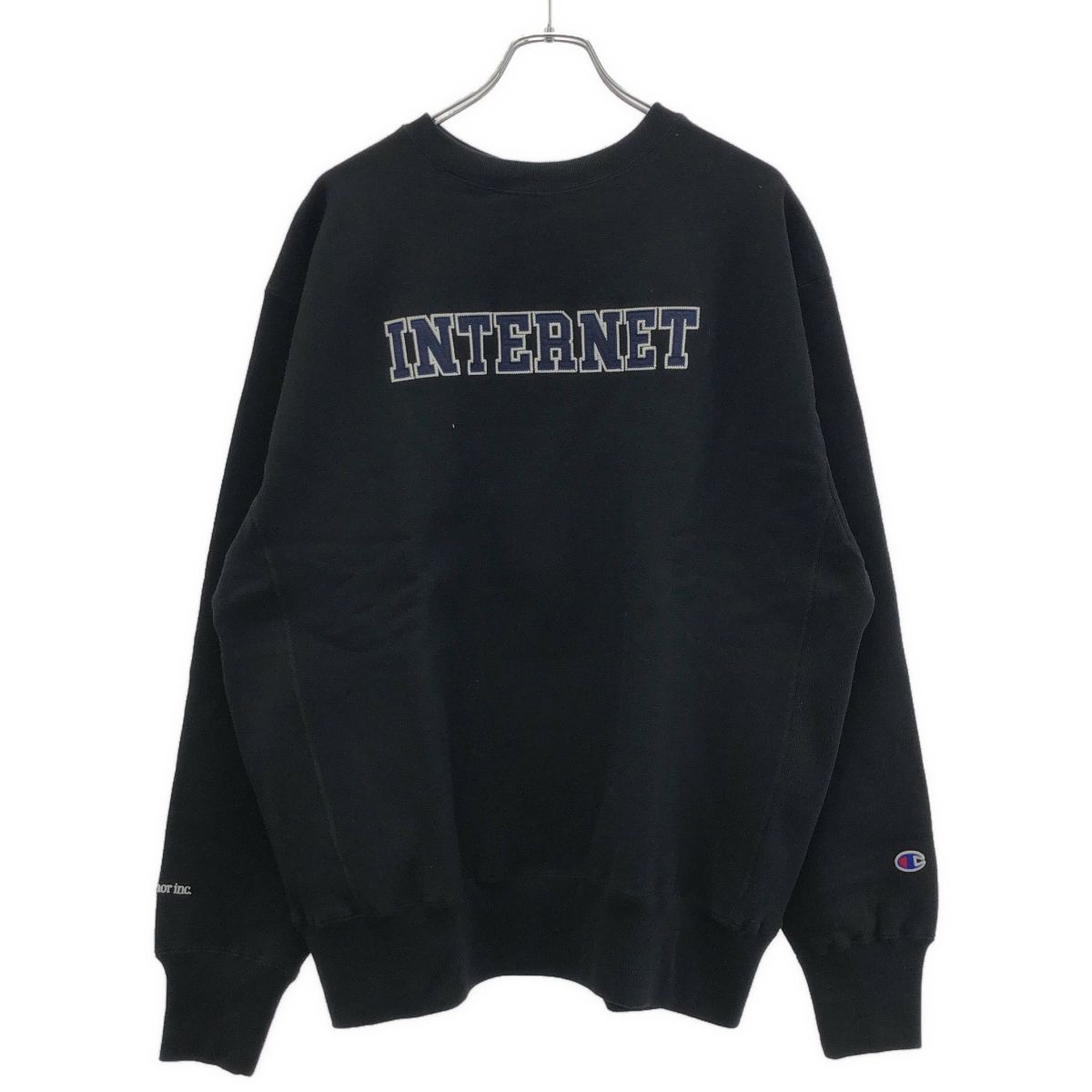 MERCEDES ANCHOR INC メルセデスアンカーインク REVERSE WEAVE  INTERNET CREW SWEAT  ワッペンクルーネックスウェット ANC25EI02 ブラック L MERCEDES ANCHOR INC メルセデスアンカーインク REVERSE WEAVE