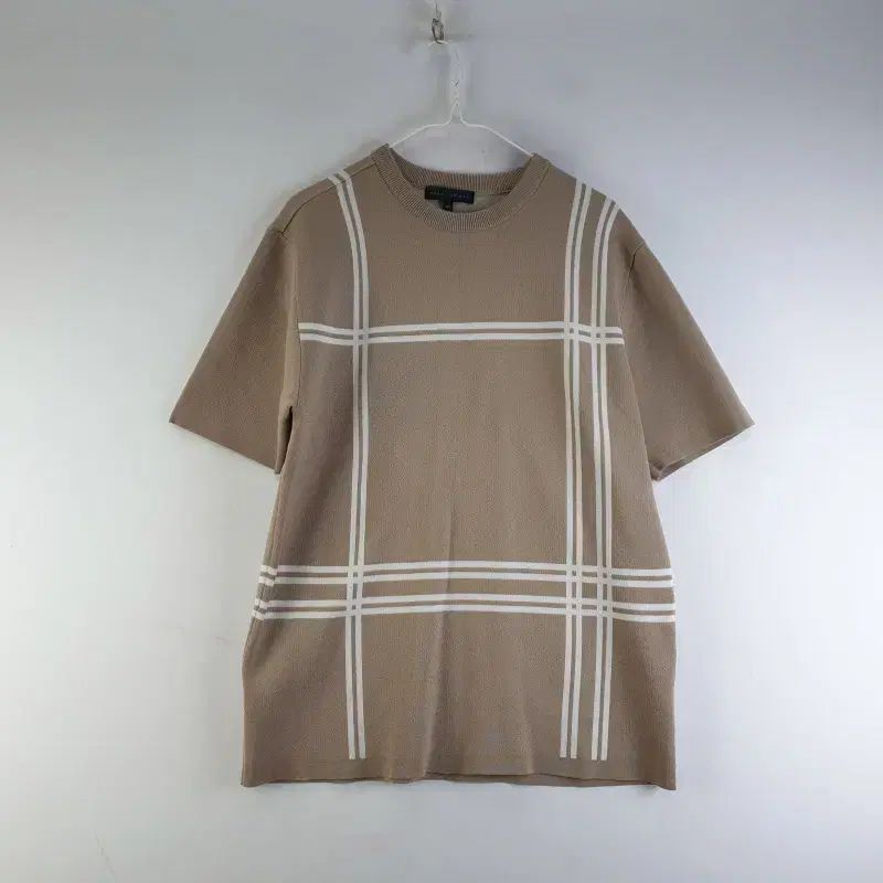 SPAO メンズ100 ベージュ ラウンド 半袖 ニット L9341