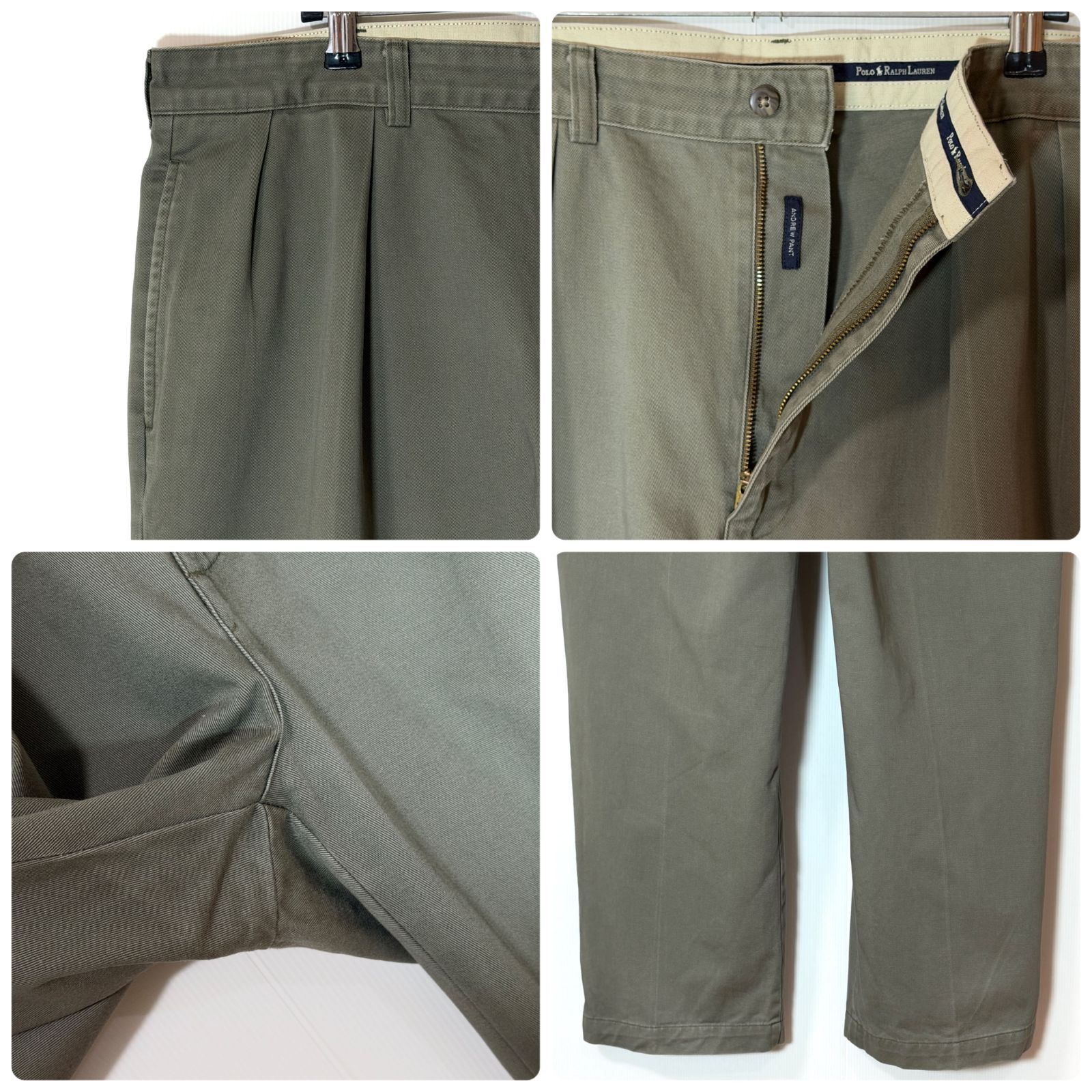 極太 90s Polo Ralph Lauren ポロラルフローレン W38L30 ANDREW PANT