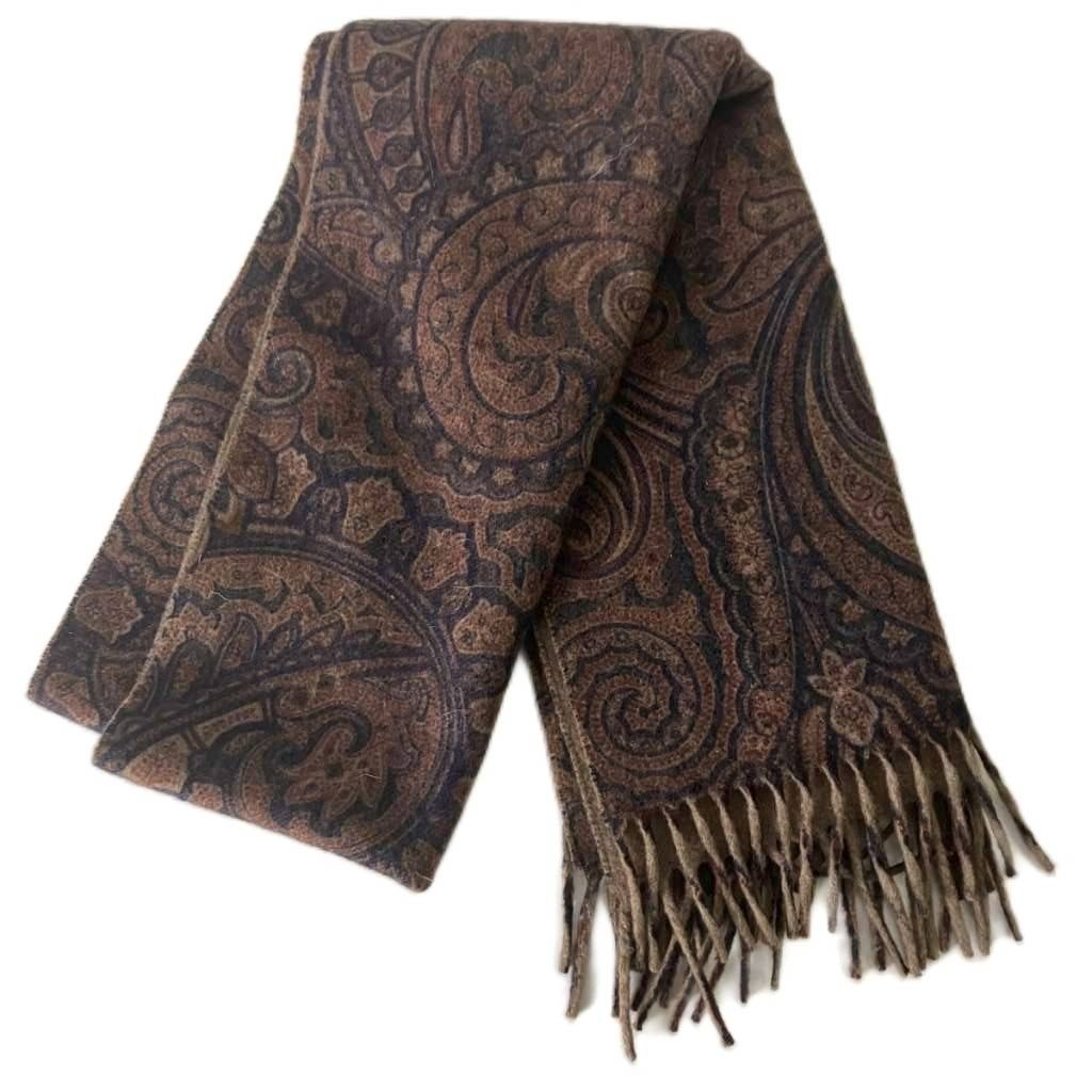 エトロ ETRO カシミヤマフラー ストール カシミヤ ペイズリー ブラウン