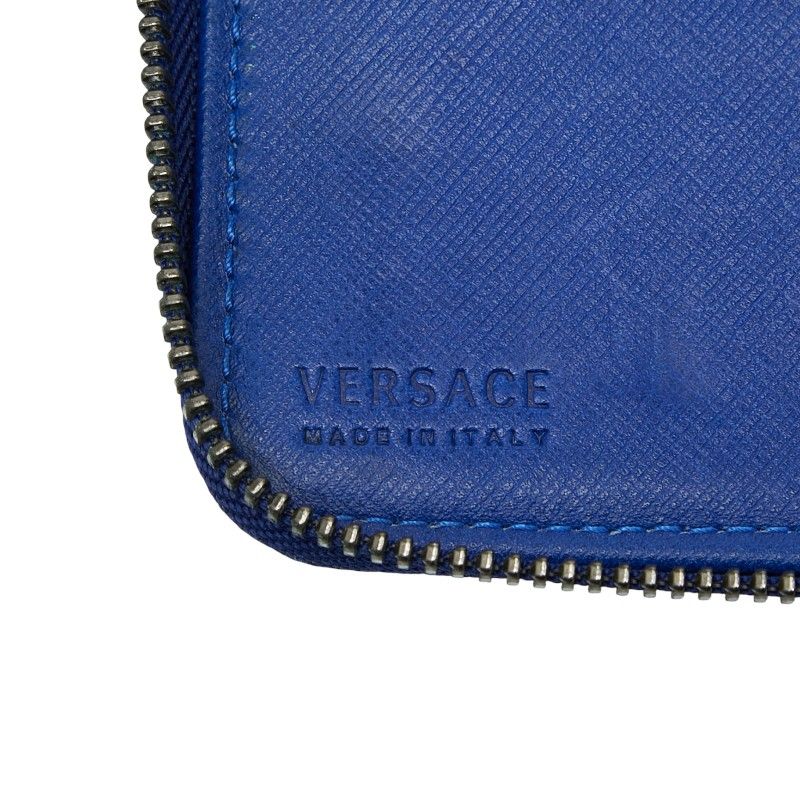 ヴェルサーチェ ラウンドファスナー 長財布 レザー レディース VERSACE 【1-0255743】 ヴェルサーチェ ラウンドファスナー 長財布 ブルー レザー レディース