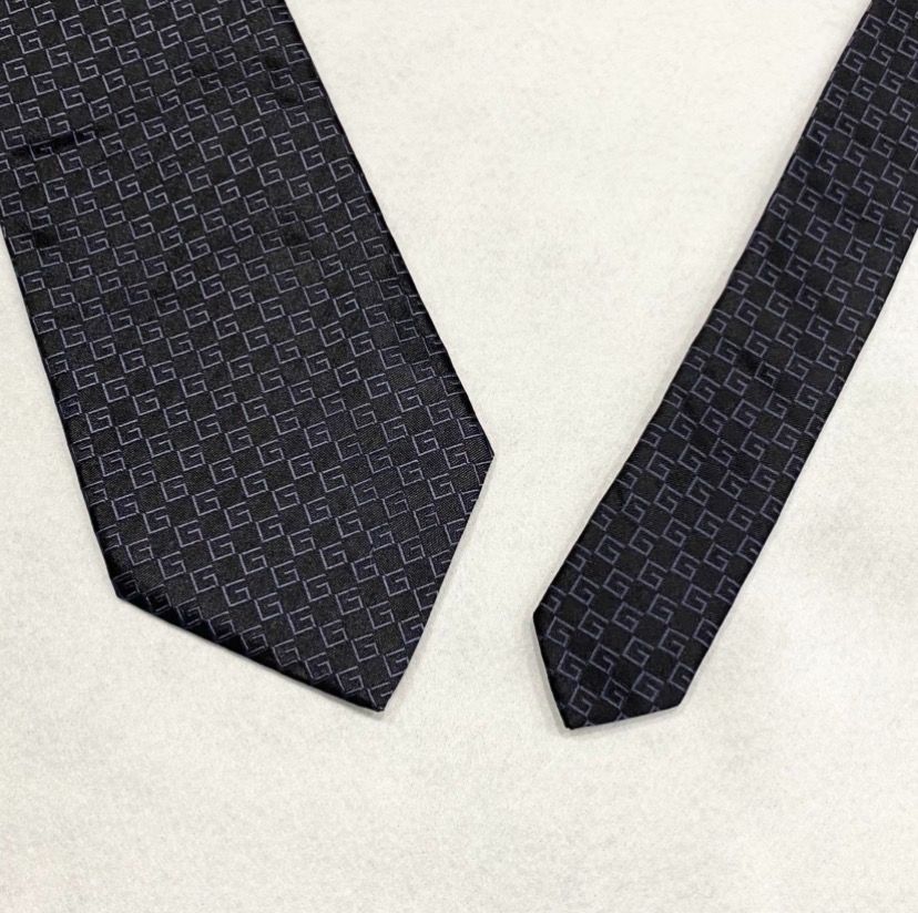 極美品】ネクタイ ブランド 黒 ハイ ブランド グッチ GUCCI GG柄 ハイ