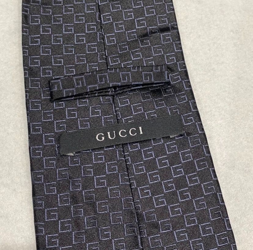 極美品】ネクタイ ブランド 黒 ハイ ブランド グッチ GUCCI GG柄 ハイ