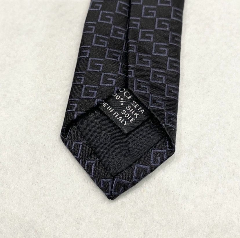 極美品】ネクタイ ブランド 黒 ハイ ブランド グッチ GUCCI GG柄 ハイ
