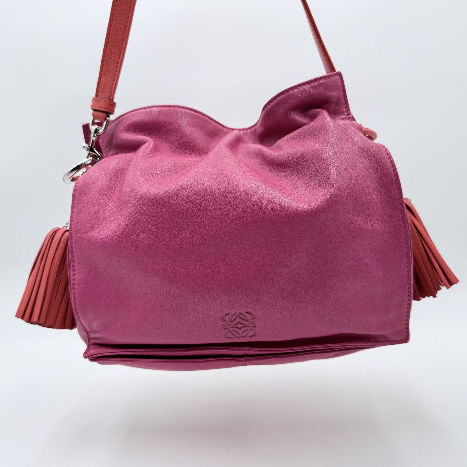 LOEWE（ロエベ）フラメンコ ノット ショルダーバッグ レザー ピンク 