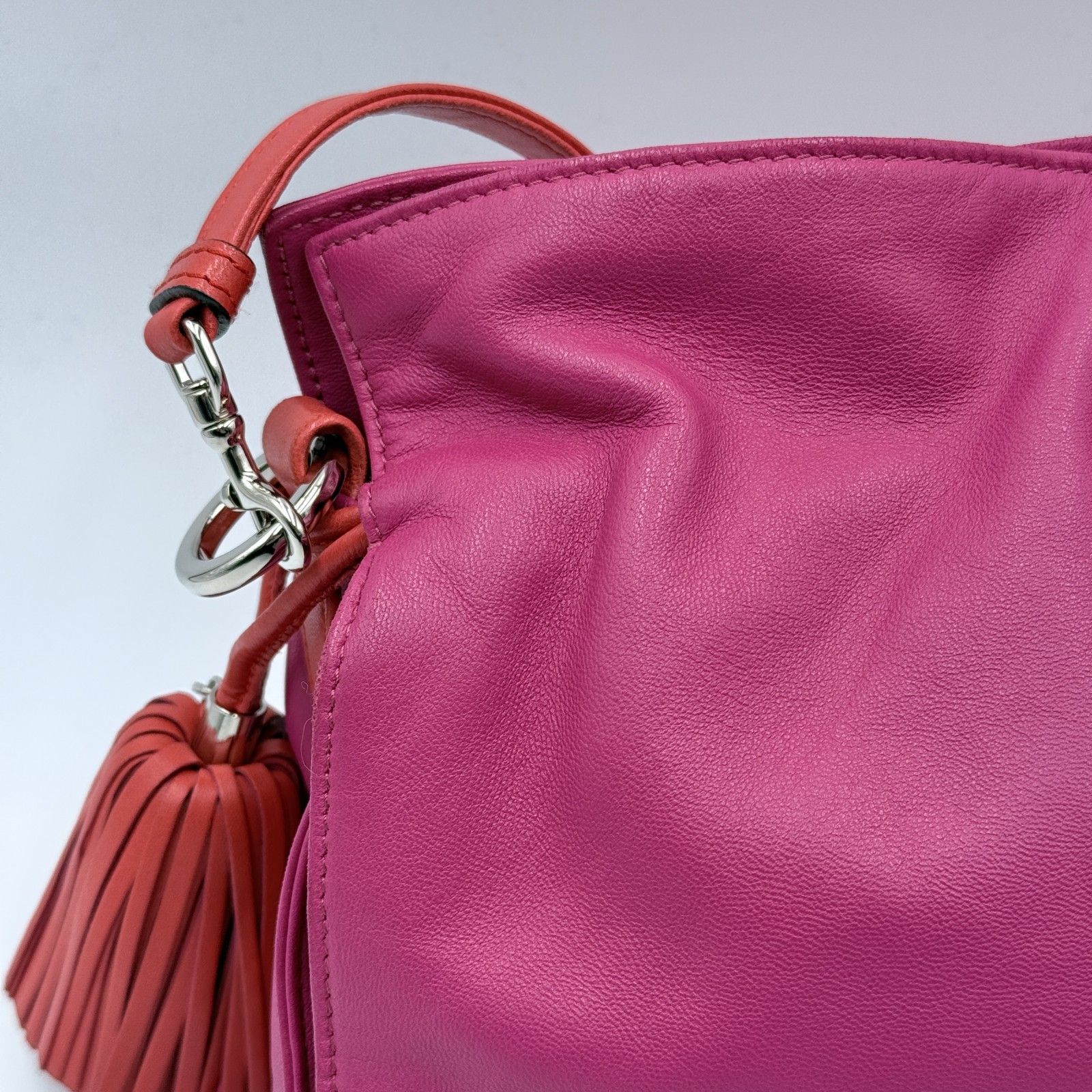 LOEWE（ロエベ）フラメンコ ノット ショルダーバッグ レザー ピンク 