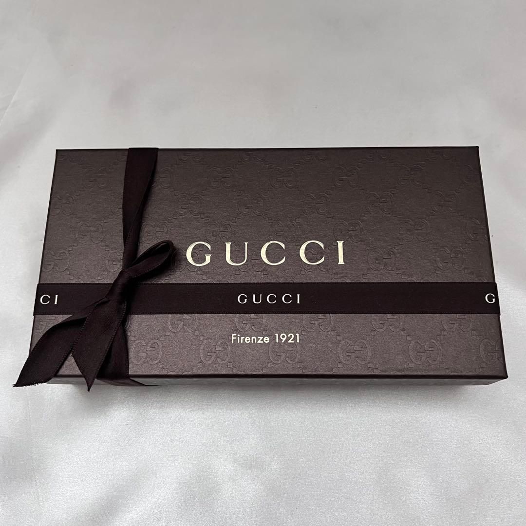 ◇箱付き極美品◇グッチ シマレザー ラウンドジップ長財布 ブラック