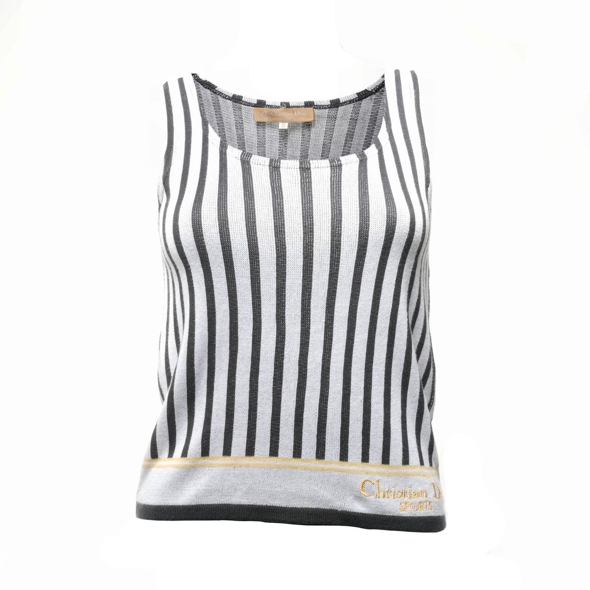 Christian Dior ストライプ タンクトップ Christian Dior クリスチャンディオール タンクトップ Size:S コットン