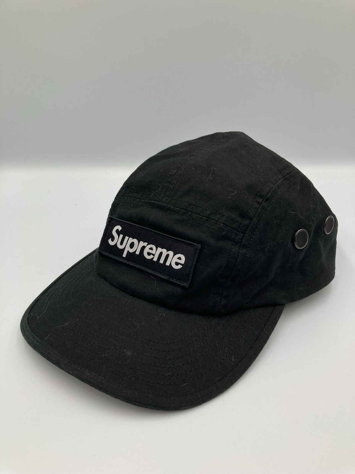 Supreme キャップ ブラック コットン ベースボール - メルカリ
