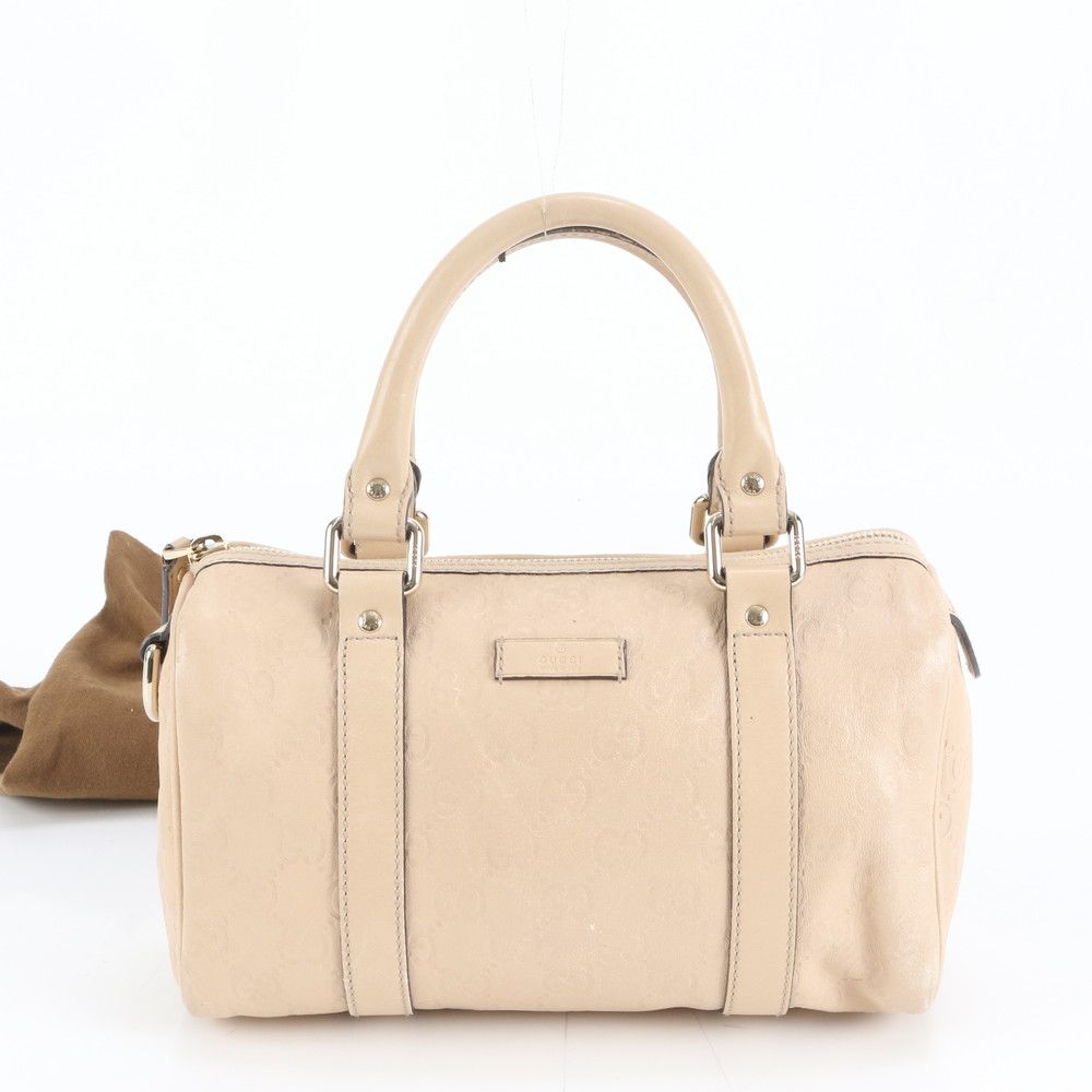 美品 グッチ グッチシマ 193604 レザー ハンドバッグ ミニ ボストン 