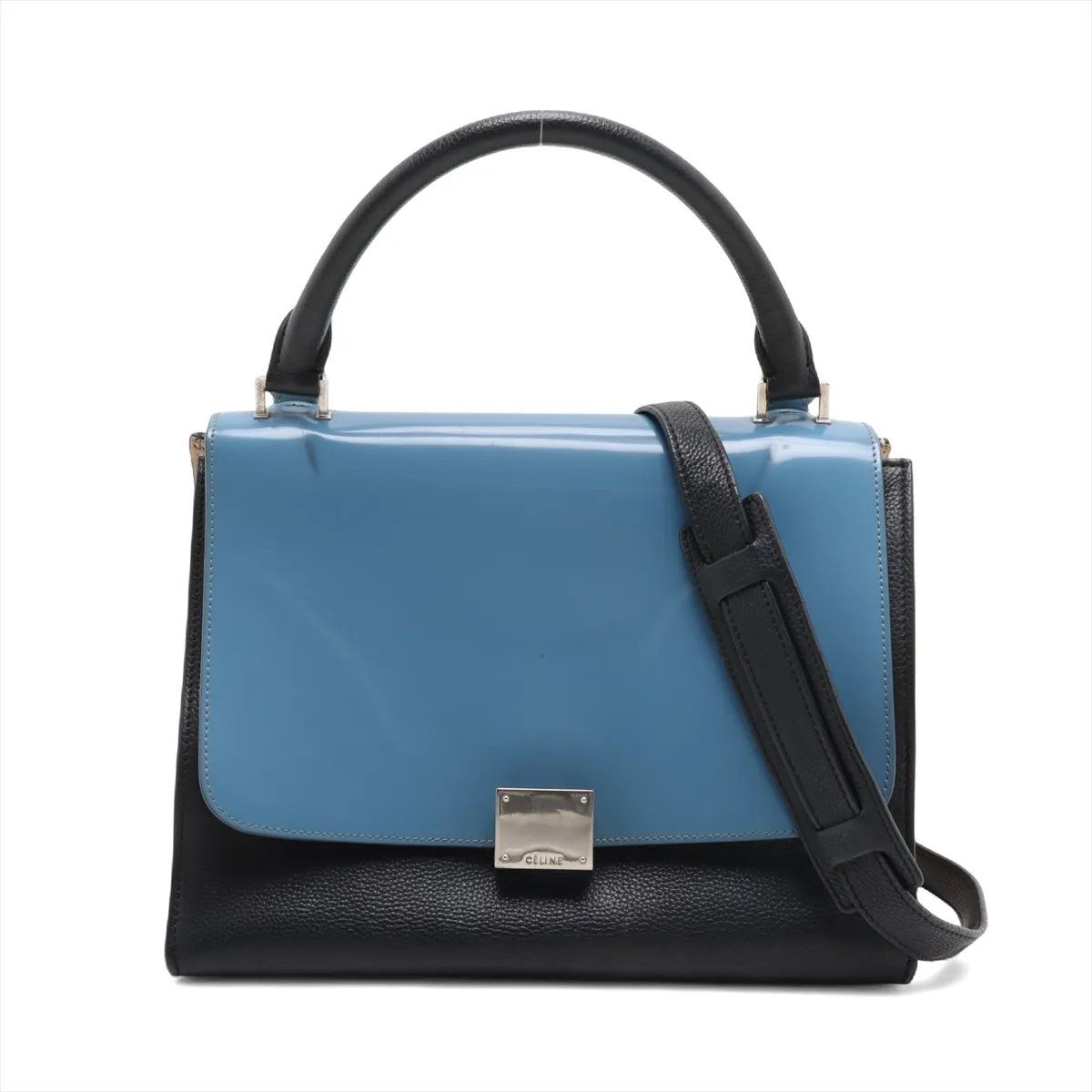 美品 セリーヌ トラペーズ スモール レザー 2WAY ハンドバッグ