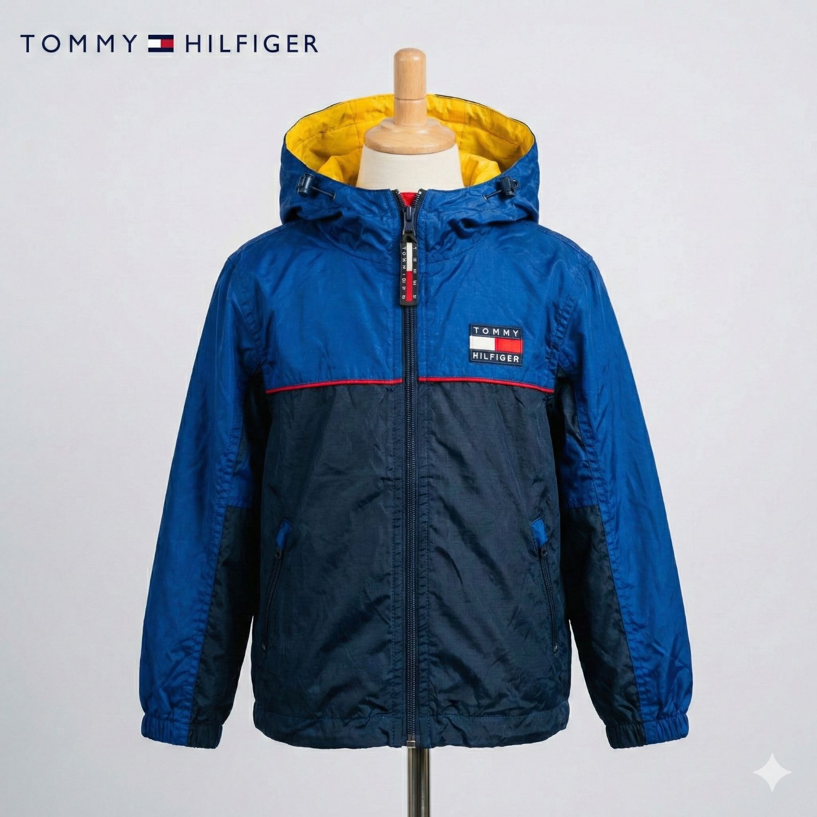 TOMMY HILFIGER キッズナイロンジャケット 90年代 ブロックカラー 
