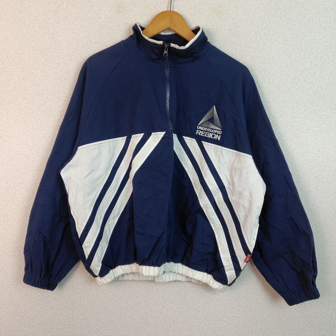 Java ジャバ ハーフジップ ジャケット プルオーバー  切り替え ネイビー Sサイズ レディース 古着 スポーツMIX ストリート