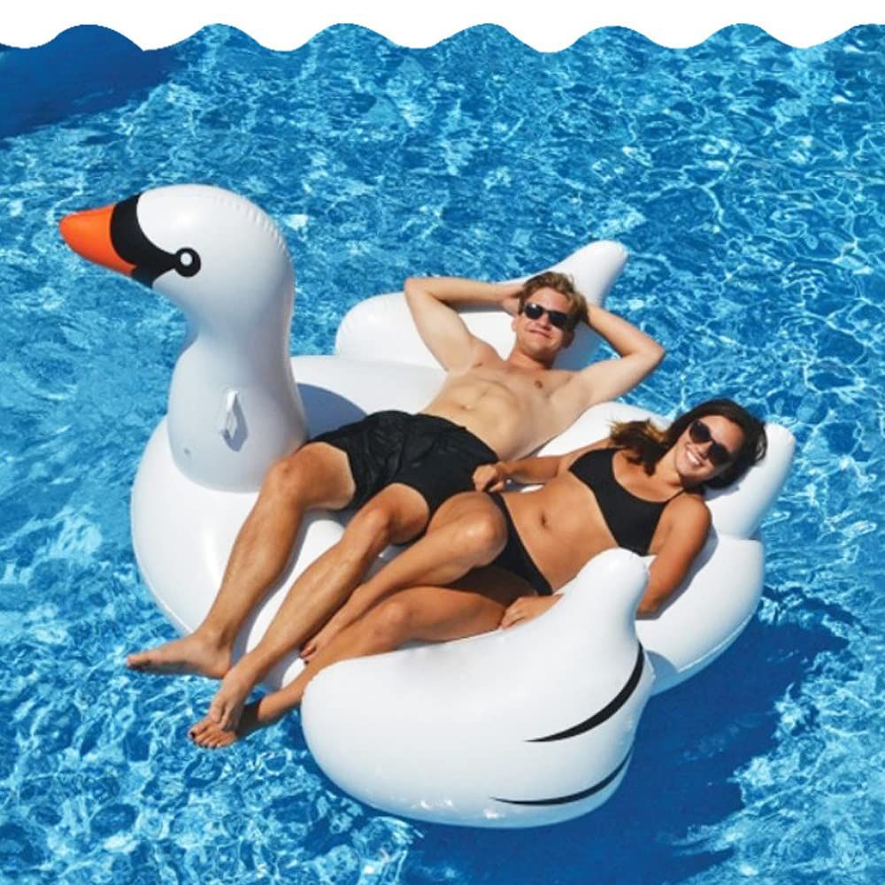  JunyueLiang 浮き輪 大きい 白鳥 フロート プール 可愛い うきわ ボート スワン おしゃれ 大人用 子供用 強い浮力 水遊び 浮具 折りたたみ スイムリング プレゼント プールパーティー 暑さ対策 190 cm その他 水遊び