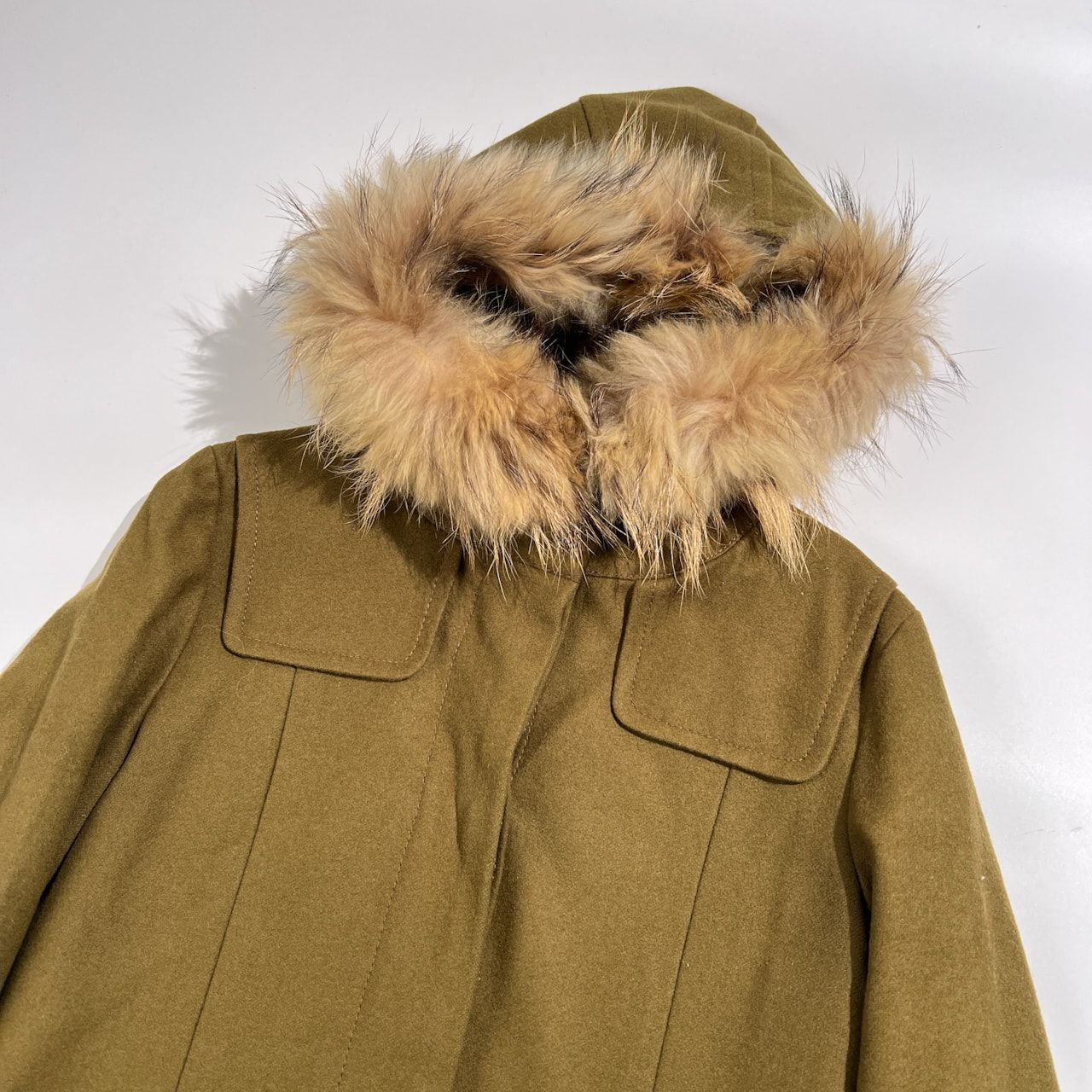 MACPHEE カーキウールコート MACPHEE ウールメルトンロングダッフル 