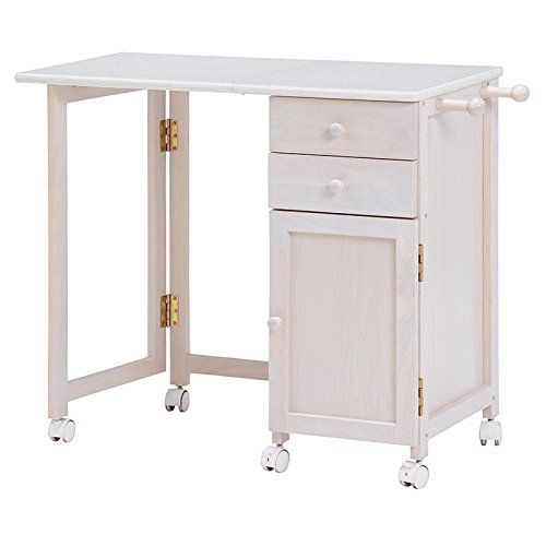 萩原 Hagihara 折りたたみ デスク 勉強机 キャスター付き ホワイト 幅80 チェア別売り 収納ワゴン一体型 1台 VT 7370WS