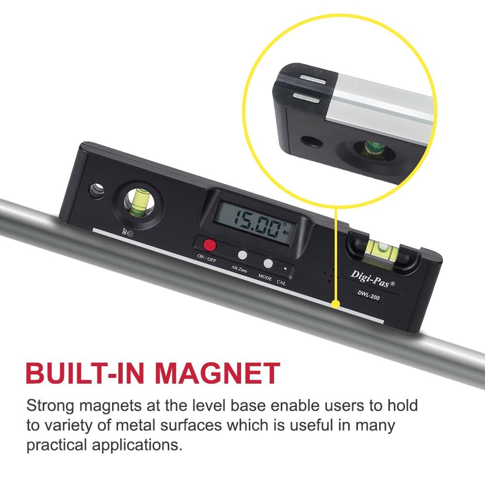 Digi Pas デジタル水準器 水平器 角度計 傾斜計 トルペード型 DWL 200