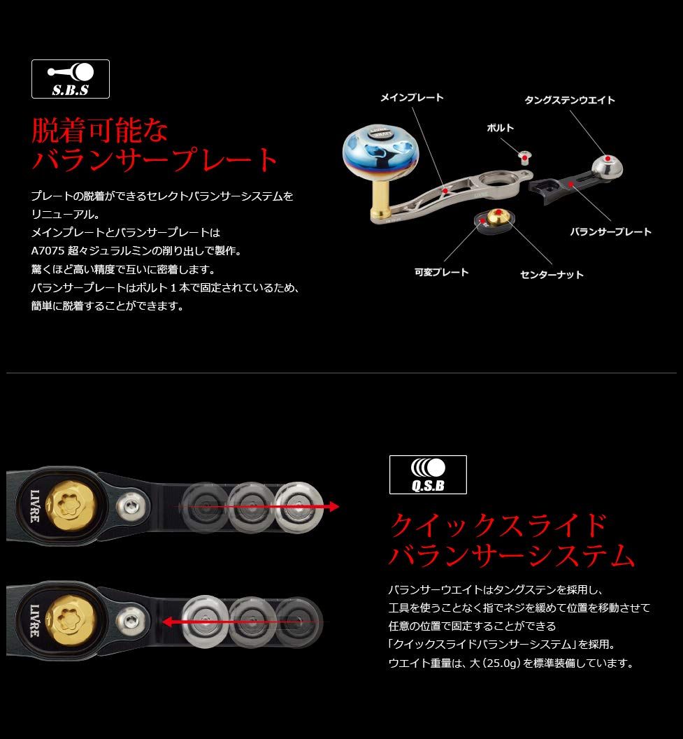 リブレ LIVRE 7142 SB 65 70 シマノ右巻 ガンメタ チタン