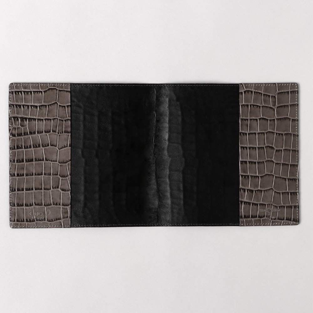 クオバディス 手帳 本革 牛革 カバー Croco クロコ 10 x 15 cm カーフレザー グリ qv 1521 gy