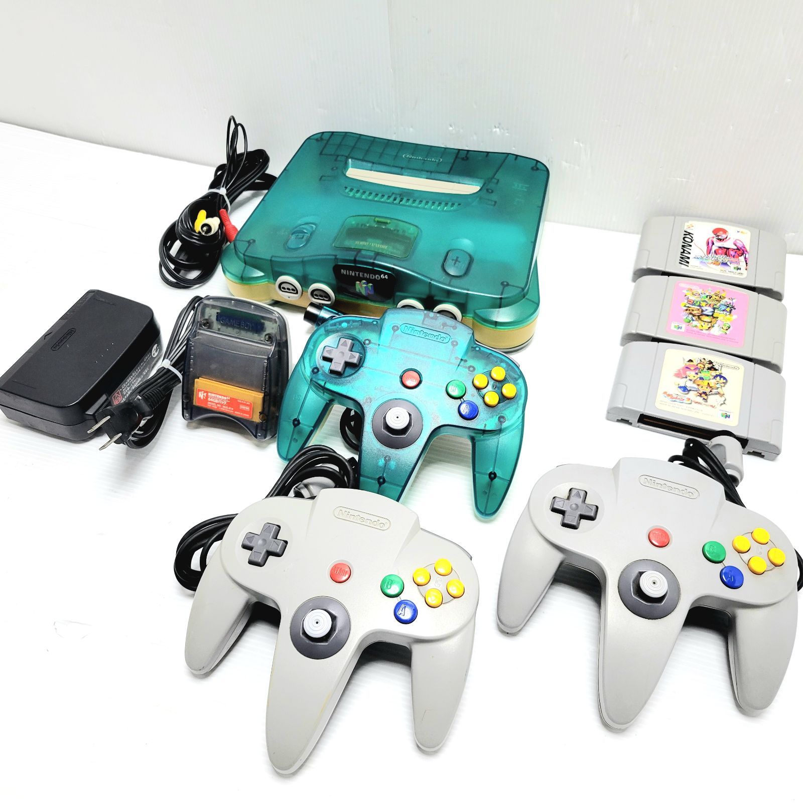 正常動作品 Nintendo 64 クリアブルー 本体 NUS 001 ソフト 3本