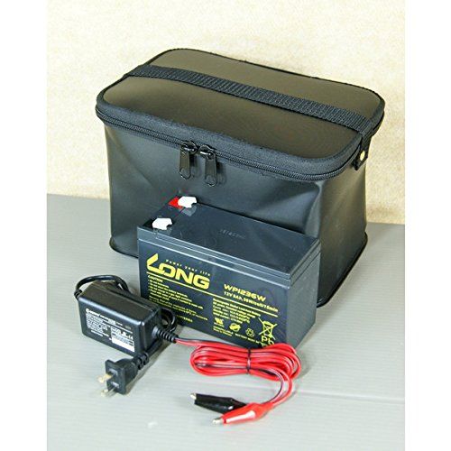 迅速に発送 WP 1236 W 魚探 電動リール用バッテリー＆充電器セット 9Ａｈ EVA 黒 キャリーバッグ付き 1 f 0 cde 71