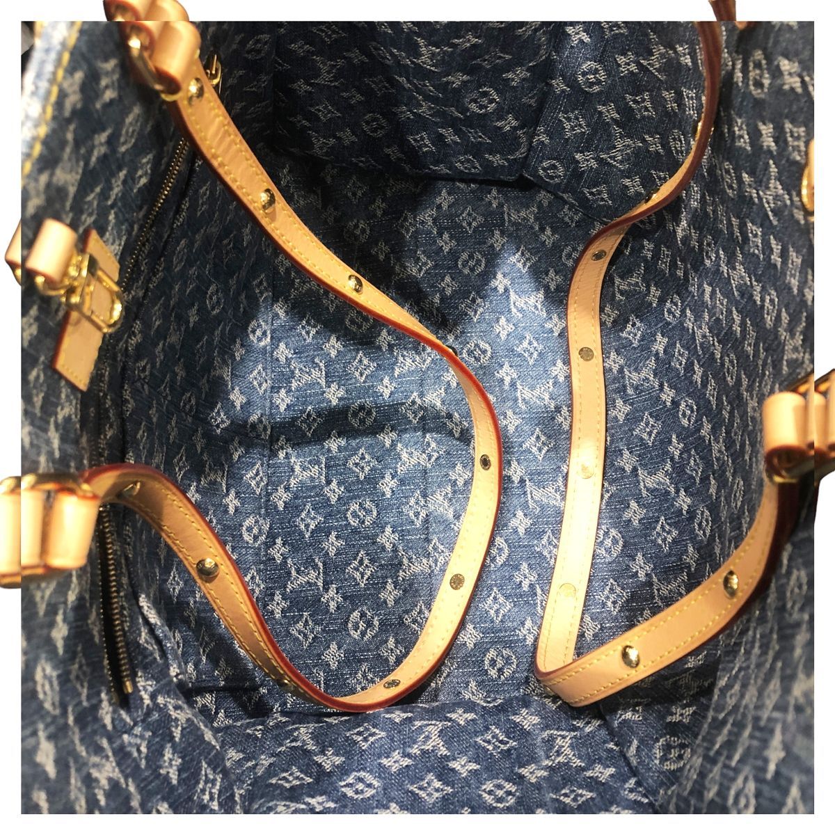 中古】 LOUIS VUITTON ルイ・ヴィトン オンザゴーMM モノグラムデニム