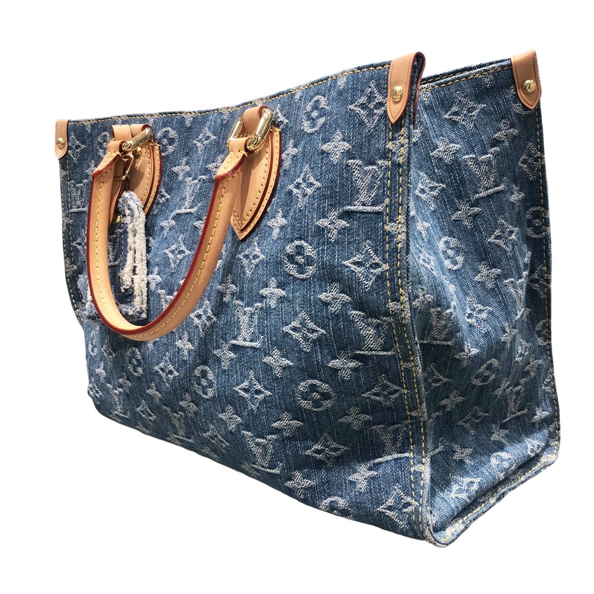 中古】 LOUIS VUITTON ルイ・ヴィトン オンザゴーMM モノグラムデニム