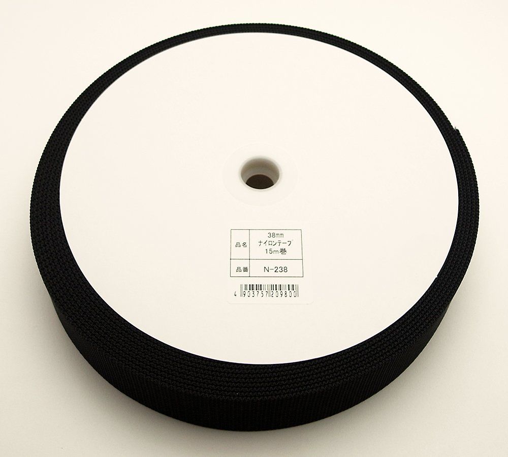 WAKI ナイロンテープ 2 mmX 38 15 m巻 黒 N 238