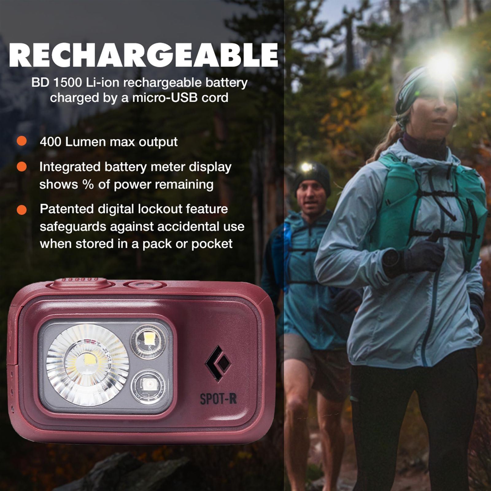 Black Diamond ブラックダイヤモンド スポット400 R ボルドー BD 81312