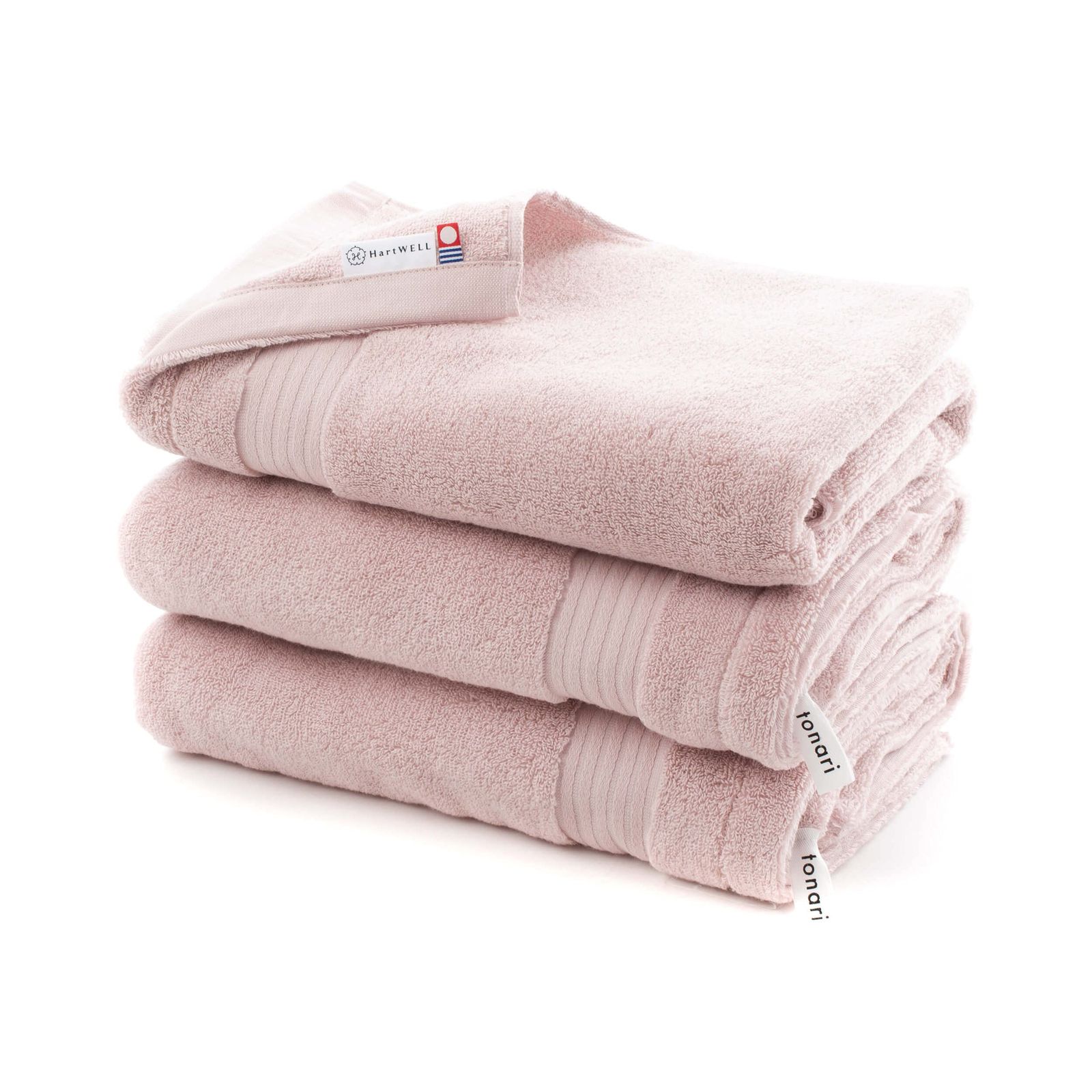 ハートウエル 今治タオル わたしのホテルタオル バスタオル ホテルタオル シンプル 無地 ループ付き セット ピンク