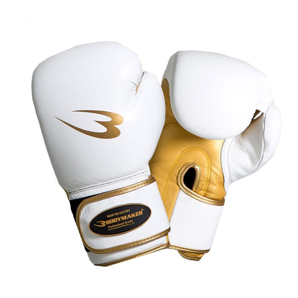 RIZIN 皇治 着用 ISKA世界ライト級王者 ボディメーカー 本革スパーリンググローブ ホワイト KG 063 WH ボクシング 格闘技 グローブ 空手 キックボクシング トレーニング フィットネス エクササイズ サンドバッグ
