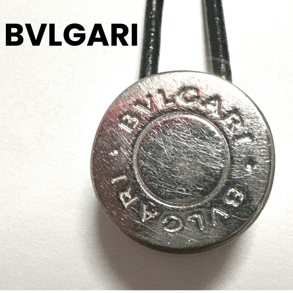 ブルガリ BVLGARI ネックレス チョーカー ロゴ レザー シルバー