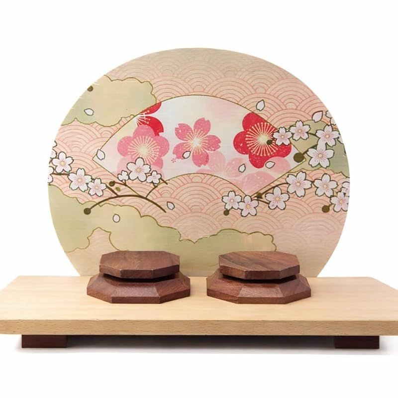 新品】 OKBABY 桜 飾り台・屏風セット 木製 29x16.5x20cm 道具のみ 雛