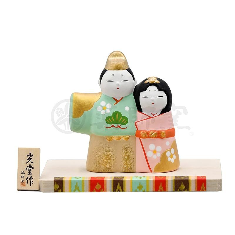 新品】 薬師窯 桃の節句 ひな人形 錦彩 睦立 雛(木台付) 0 - メルカリ