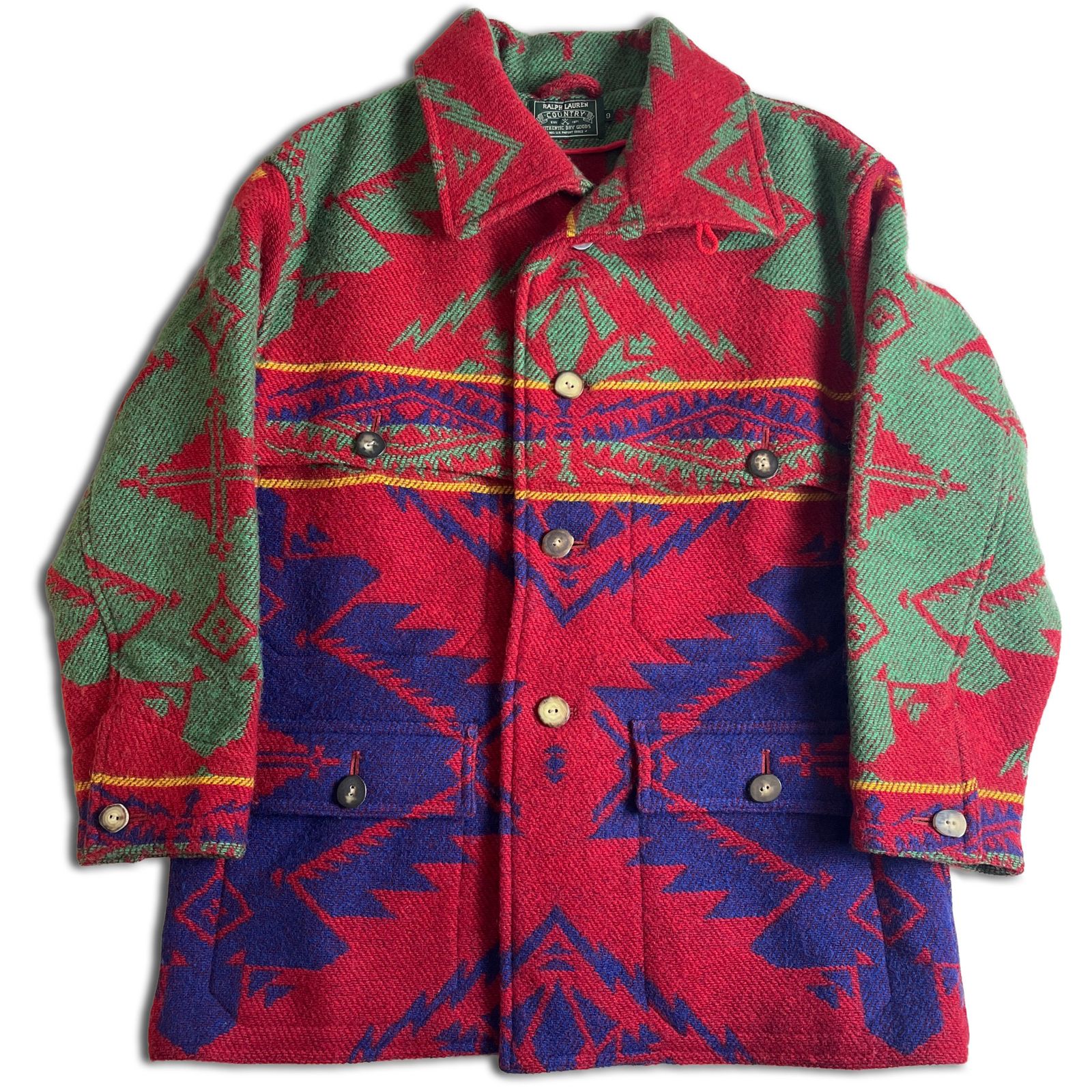RALPH LAUREN COUNTRY ポロカントリー ネイティブ総柄 ウール