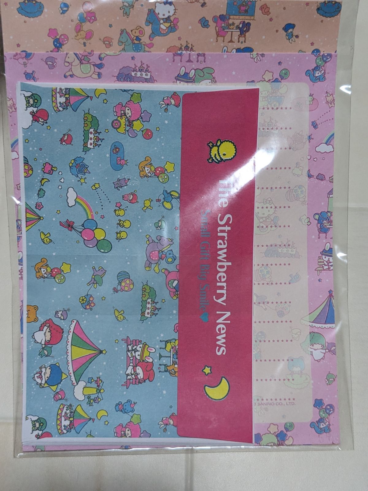 HELLOKITTYいちご新聞レターセットペンメモシールまとめ売り