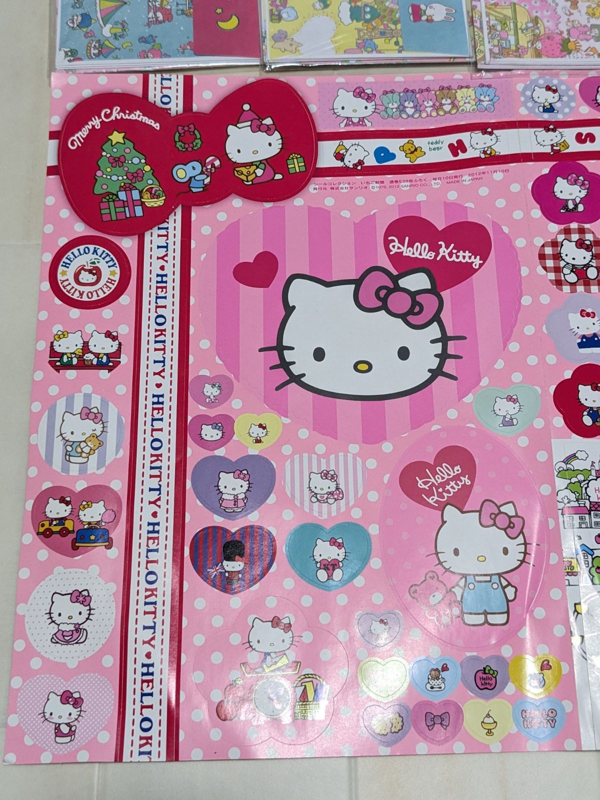 HELLOKITTYいちご新聞レターセットペンメモシールまとめ売り