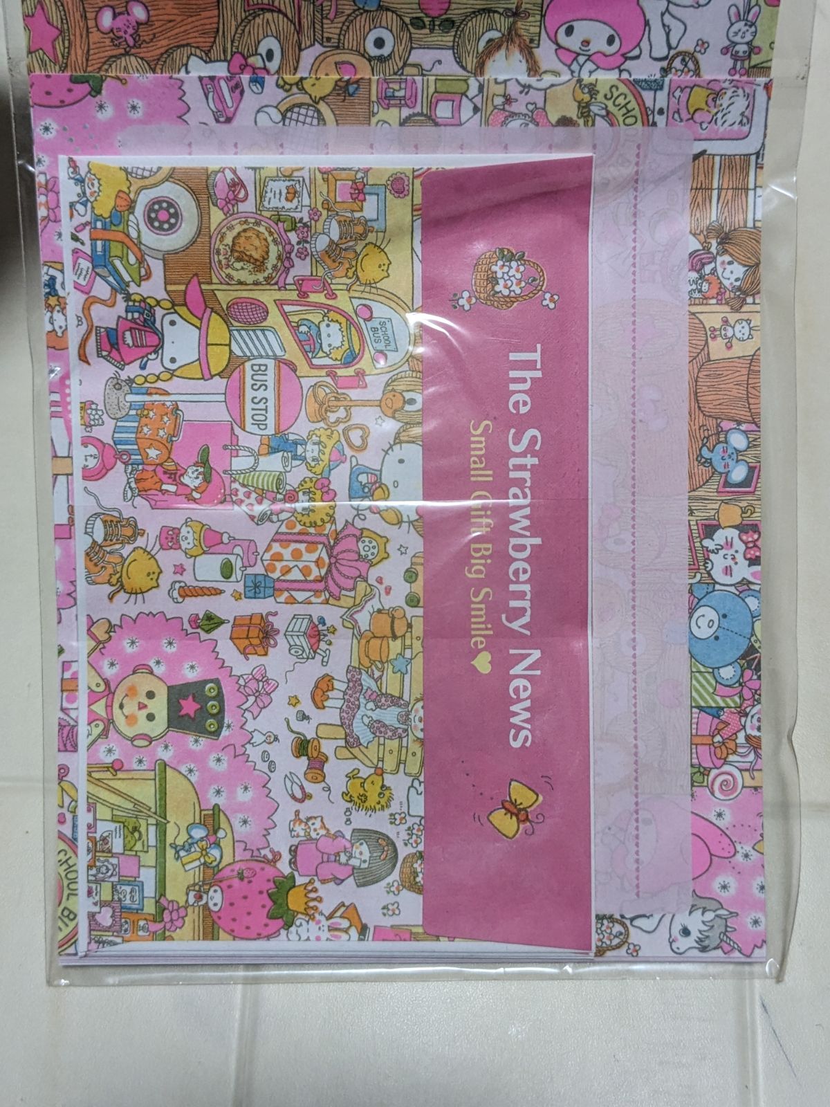 HELLOKITTYいちご新聞レターセットペンメモシールまとめ売り タオル キッズグッズ