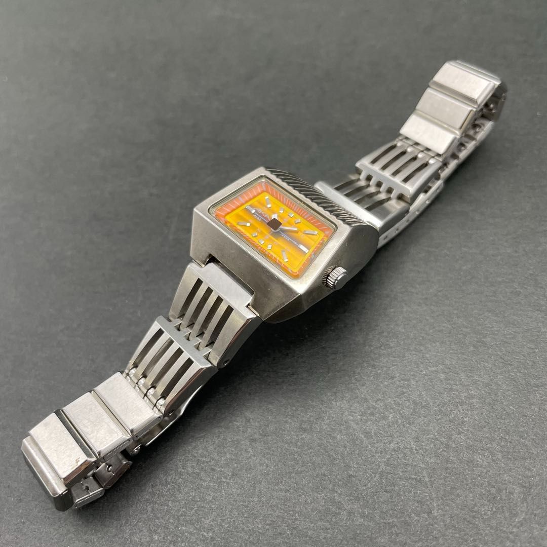 ALBA AKA Y151-5D90 オレンジ文字盤 台形 SEIKO ALBA セイコー アルバ