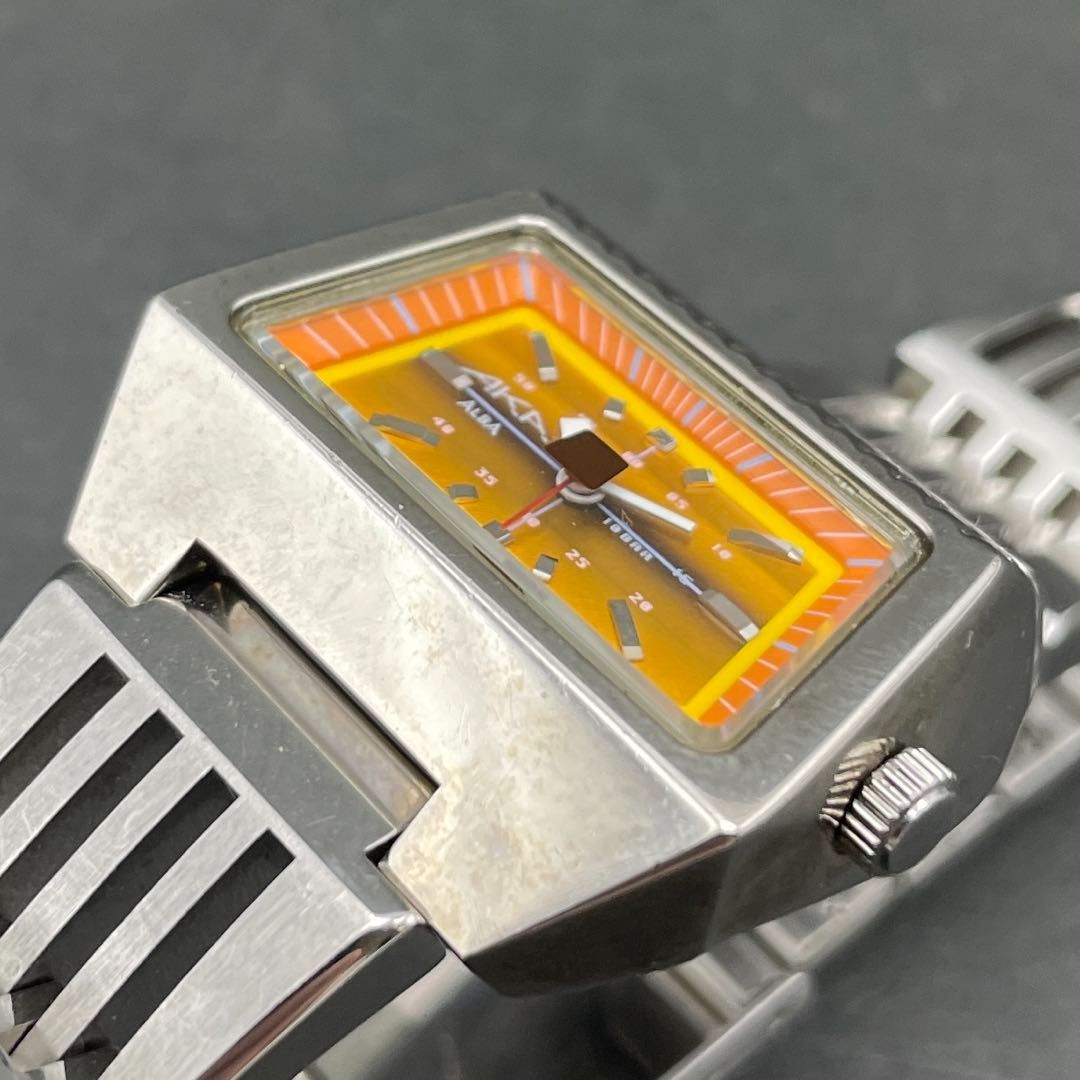 ALBA AKA Y151-5D90 オレンジ文字盤 台形 SEIKO ALBA セイコー アルバ