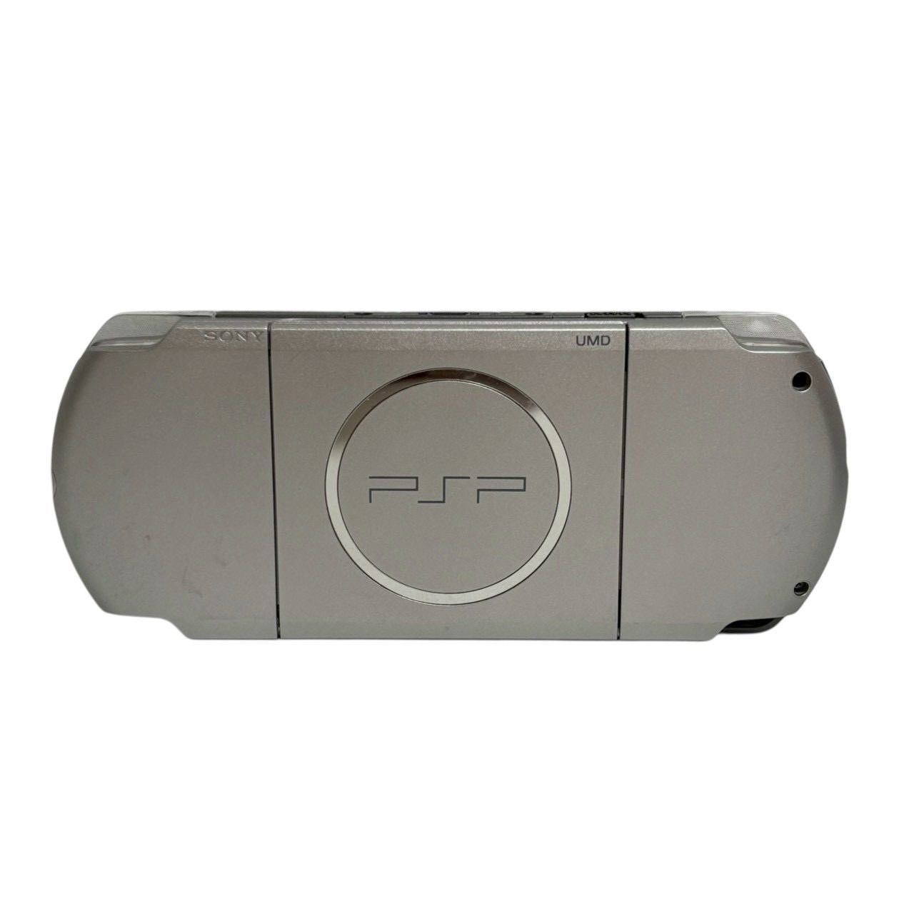 SONY PSP-3000 シルバー 本体 UMDソフト6枚 ケース付き 純正AC 