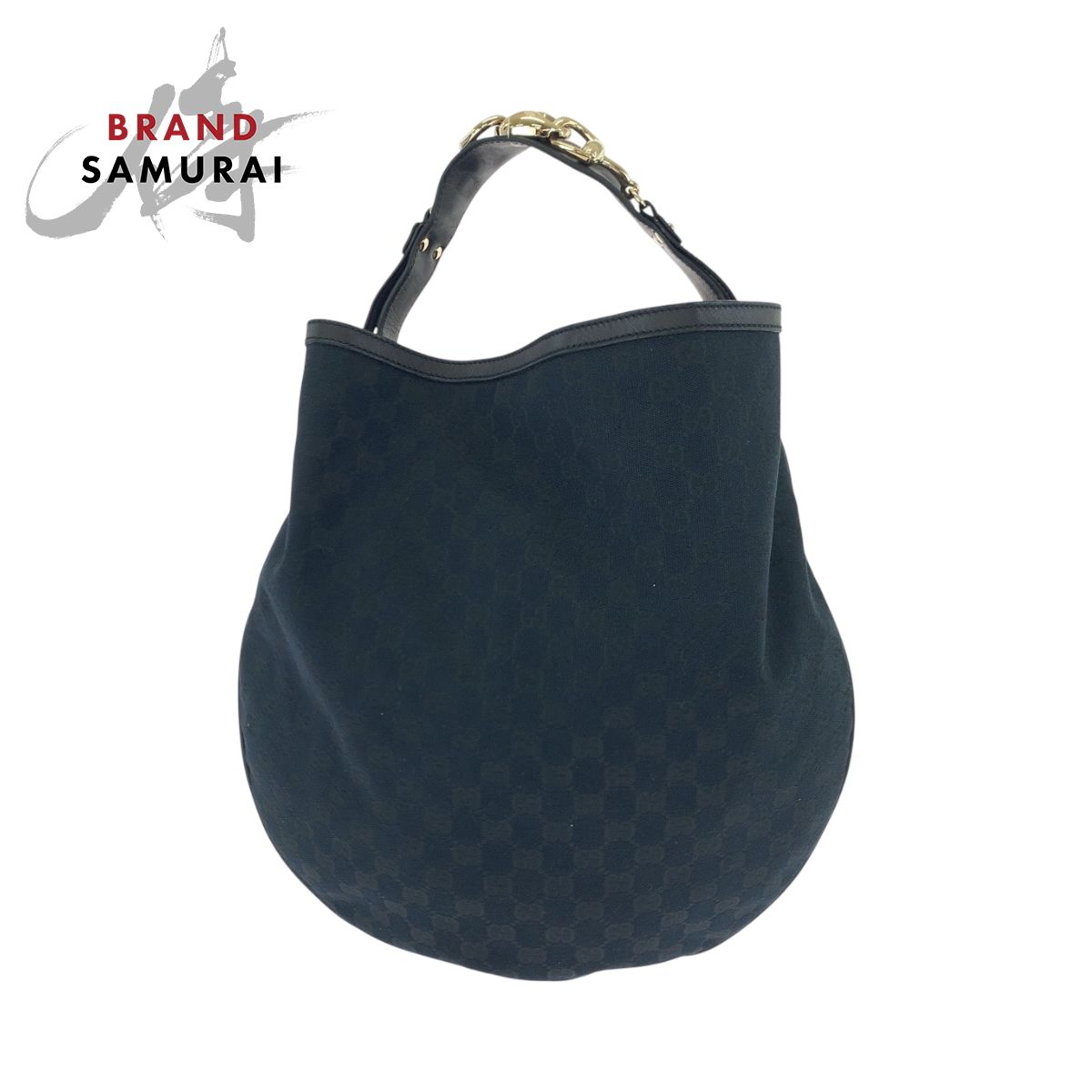 美品 GUCCI グッチ ブラック 黒 ゴールド金具 GGキャンバス 170414 