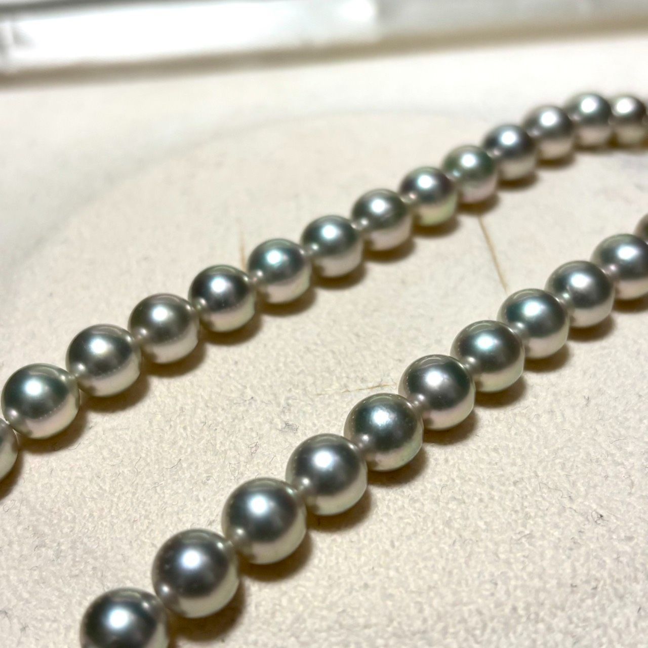 テリ強】あこや真珠 ブルーグレーパール ネックレス 約7.5mm-8mm 