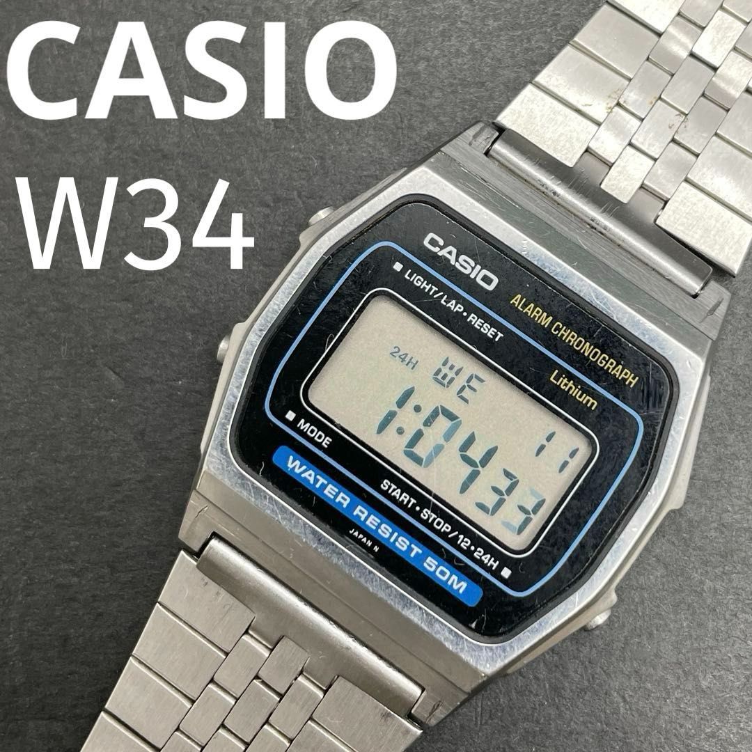 CASIO 415 W34 アラームクロノグラフ 50m防水 CASIO デジタル 415-W34 ALARM CHRONOGRAPH アラーム クロノグラフ W34