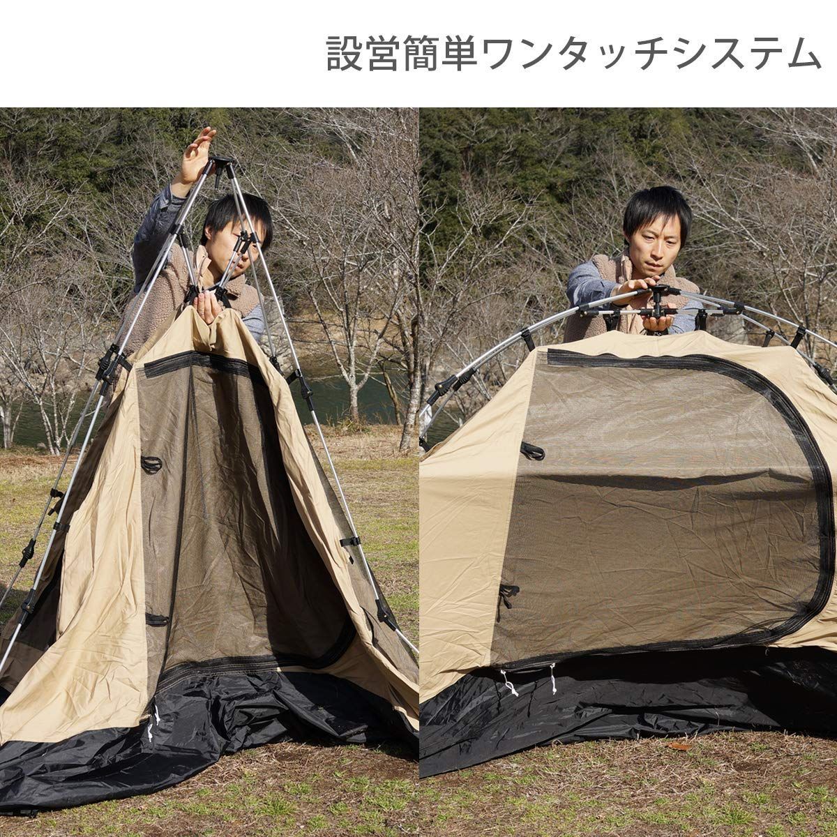  コットン 生地 M ワンタッチ構造 カンガルーテントS グランドシート付き DOD ディーオーディー 腕時計 テーブルクロス キャンプテント テント シェルター