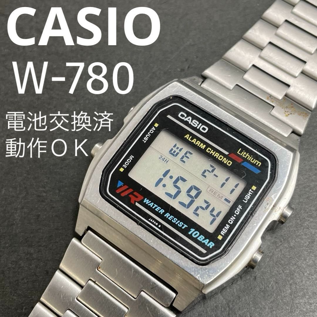 CASIO W-780 デジタル ALARM CHRONO WR WATER RESIST 10BAR アラーム 