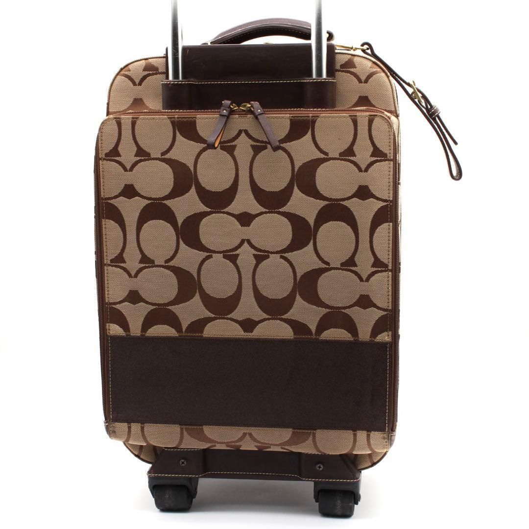 【美品】COACH 77022 シグネチャー キャリーケース トラベルケース 茶 美品】COACH 77022 シグネチャー キャリーケース トラベルケース 茶
