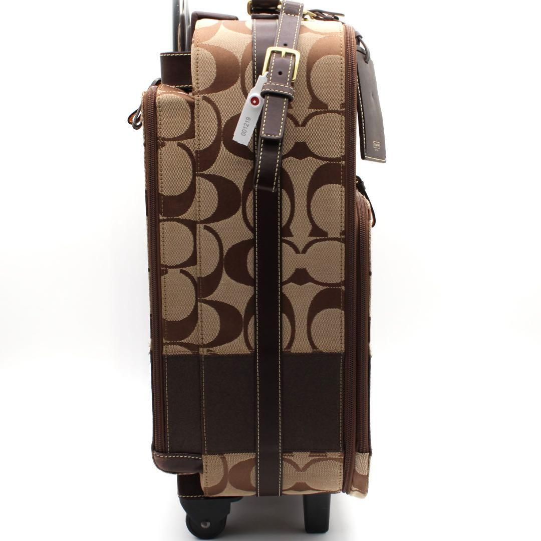 【美品】COACH 77022 シグネチャー キャリーケース トラベルケース 茶 美品】COACH 77022 シグネチャー キャリーケース トラベルケース 茶