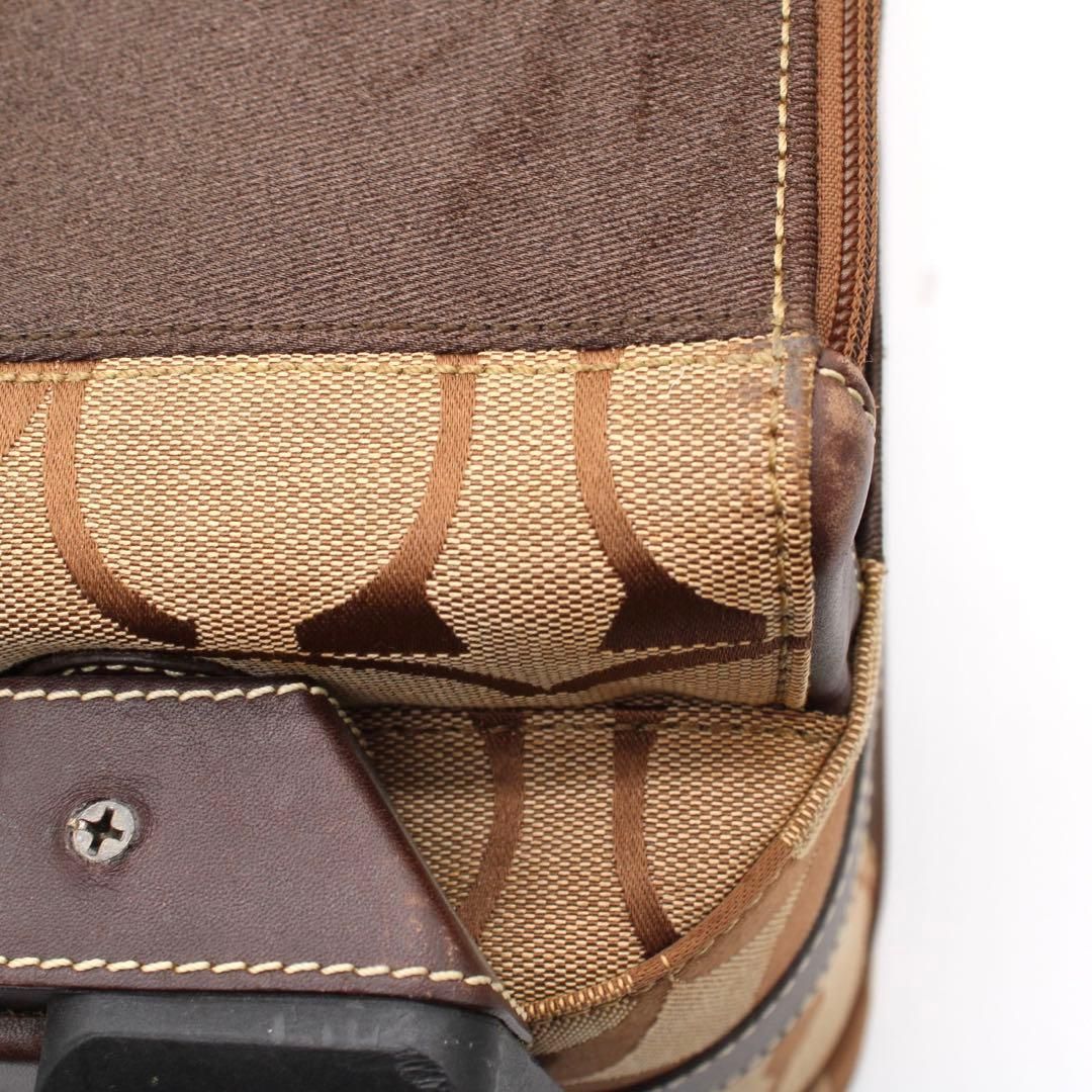 美品】COACH 77022 シグネチャー キャリーケース トラベルケース 茶